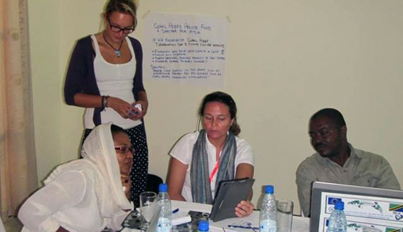 Final Classroom session making plan for Response to Potential Coral Bleaching in Zanzibar