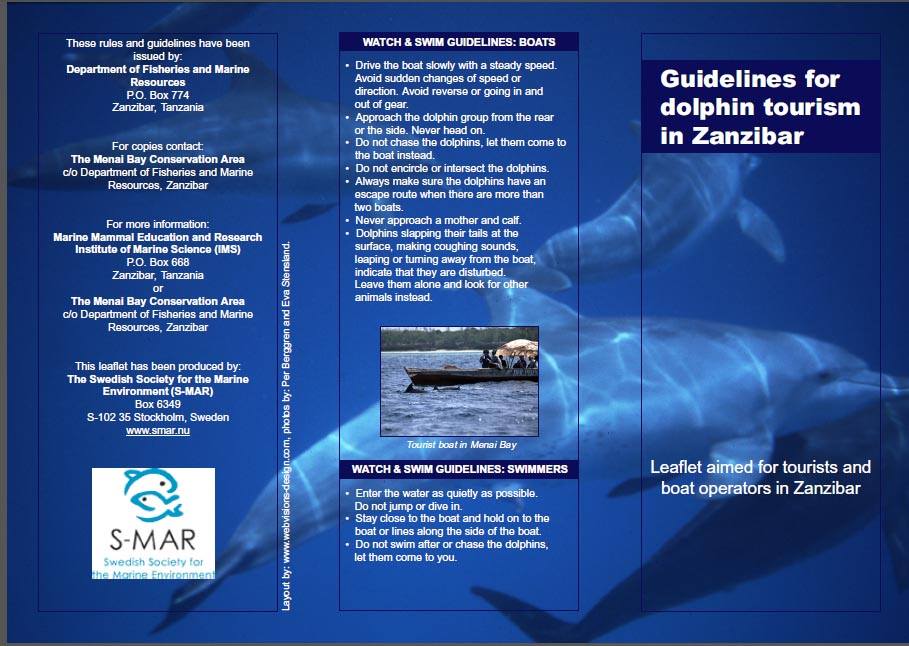 Guidelines for Dolphin Tourism in Zanzibar - click to download