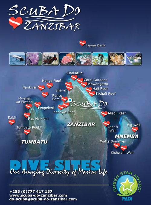 Scuba Do Zanzibar's Divesite Map - click to download