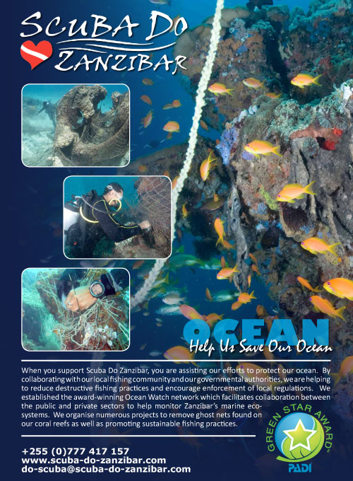 Scuba Do Zanzibar Saving Our Ocean Poster - click to download